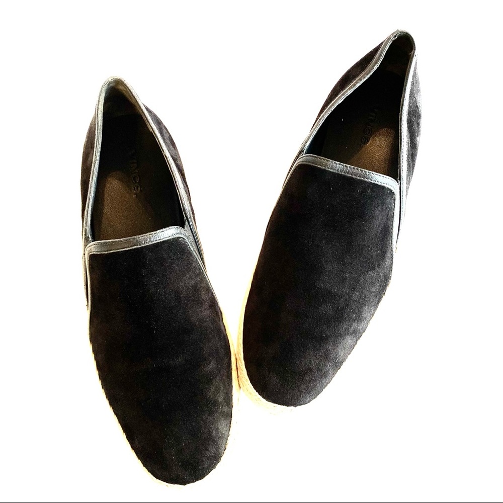Vince. Vince black suede slip on shoes espadrilles size 8.5
